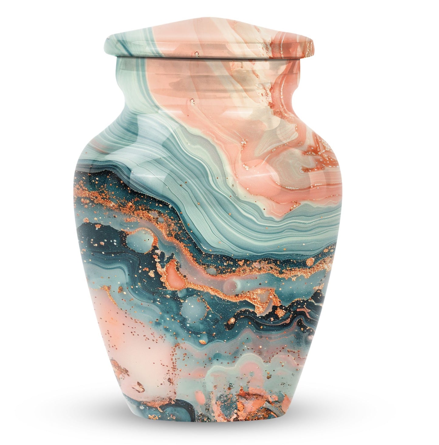 10-inch Vibrant Swirl Urn.