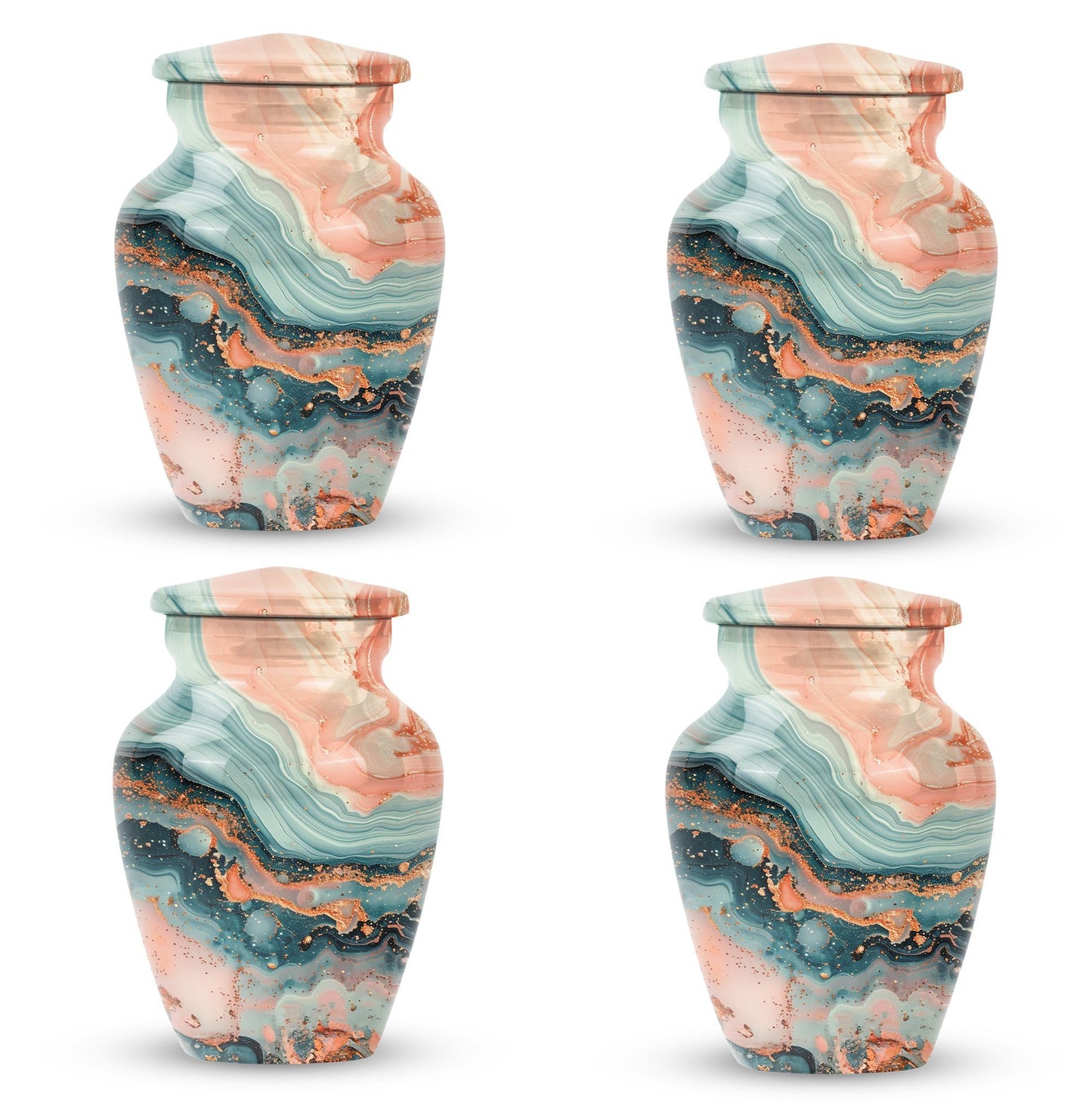 10-inch Vibrant Swirl Urn.