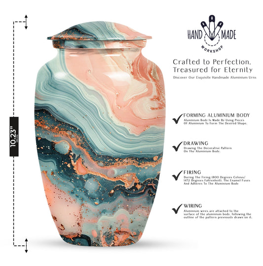 10-inch Vibrant Swirl Urn.