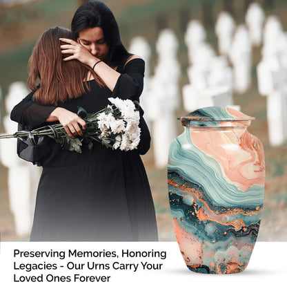 10-inch Vibrant Swirl Urn.