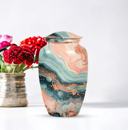 10-inch Vibrant Swirl Urn.