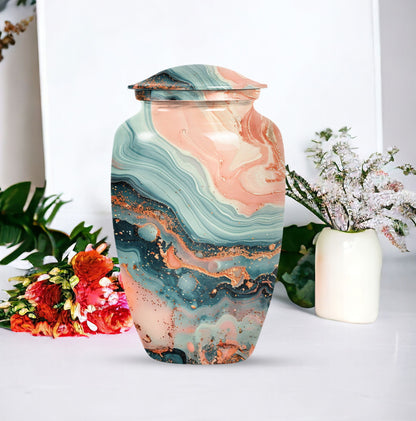 10-inch Vibrant Swirl Urn.