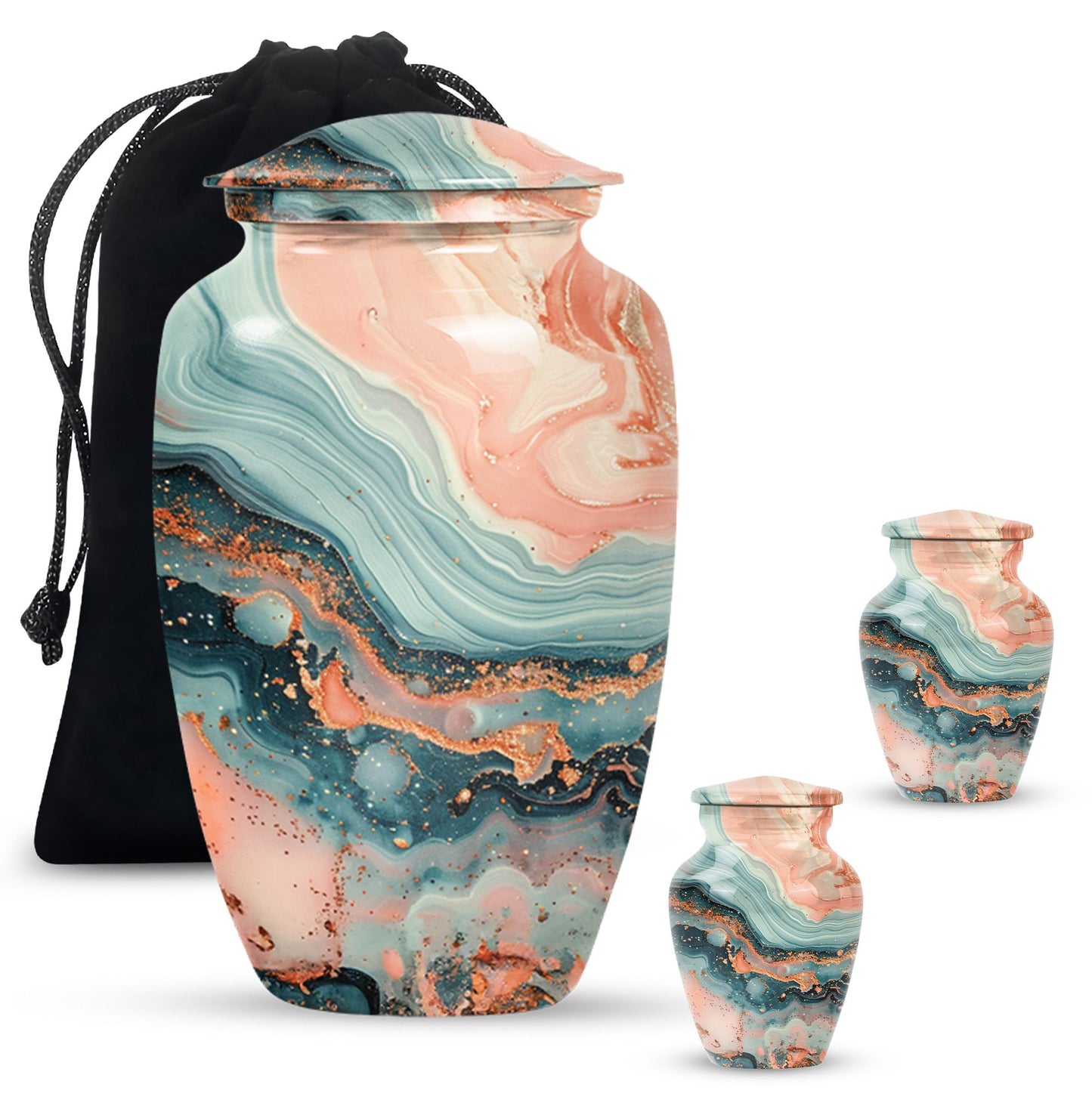 10-inch Vibrant Swirl Urn.