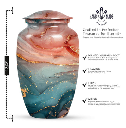 10 inch vibrant swirl classic urn for adult female ashes