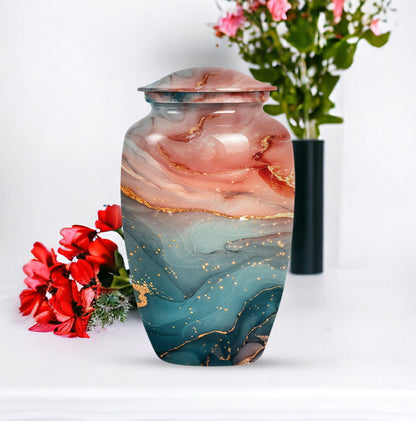 10 inch vibrant swirl classic urn for adult female ashes