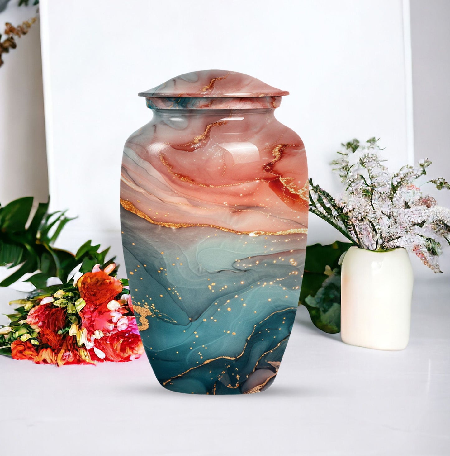10 inch vibrant swirl classic urn for adult female ashes