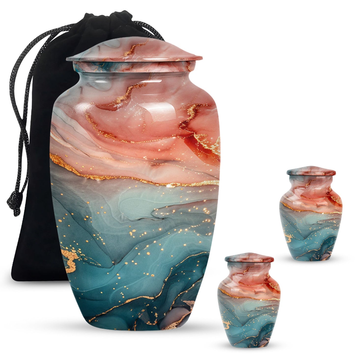 10 inch vibrant swirl classic urn for adult female ashes