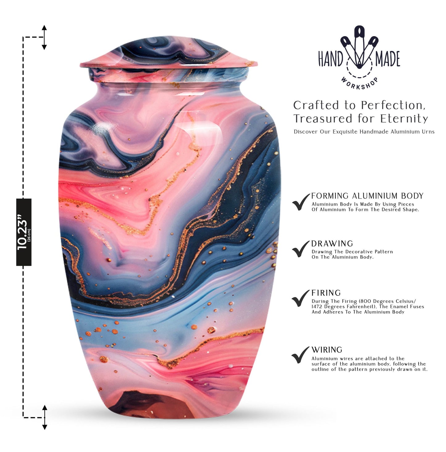 Abstract design, 10-inch Vibrant Swirl Urn