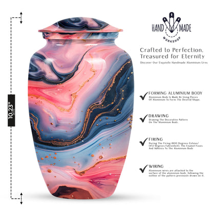 Abstract design, 10-inch Vibrant Swirl Urn