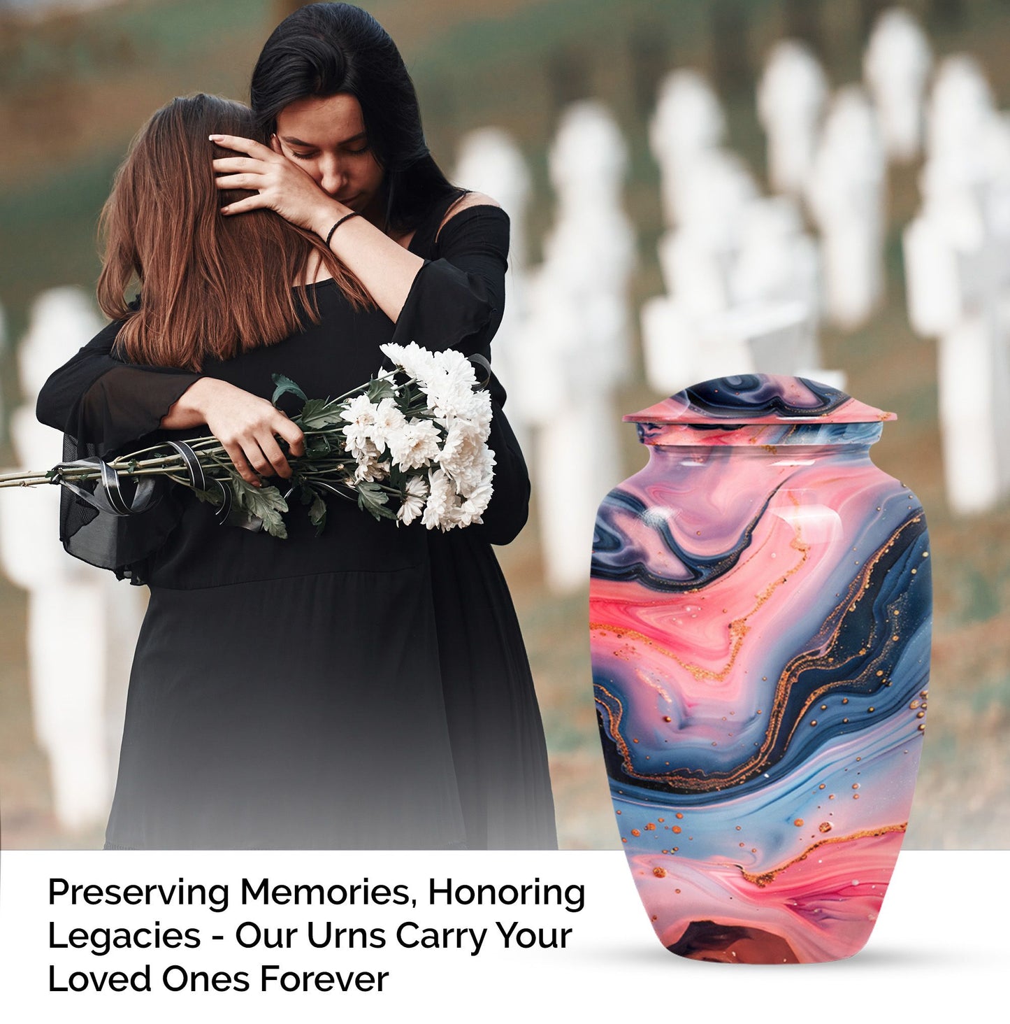 Abstract design, 10-inch Vibrant Swirl Urn
