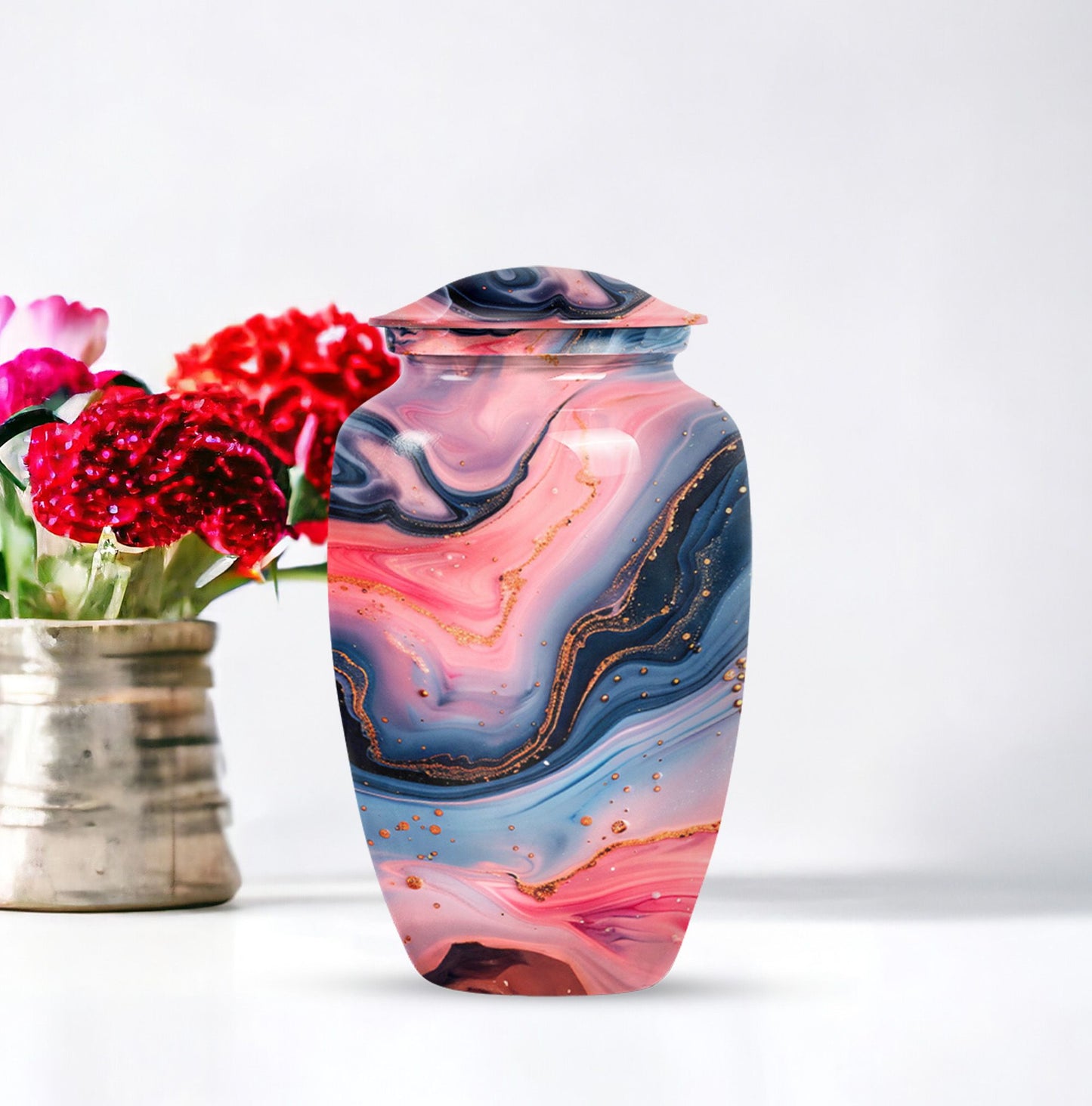 Abstract design, 10-inch Vibrant Swirl Urn