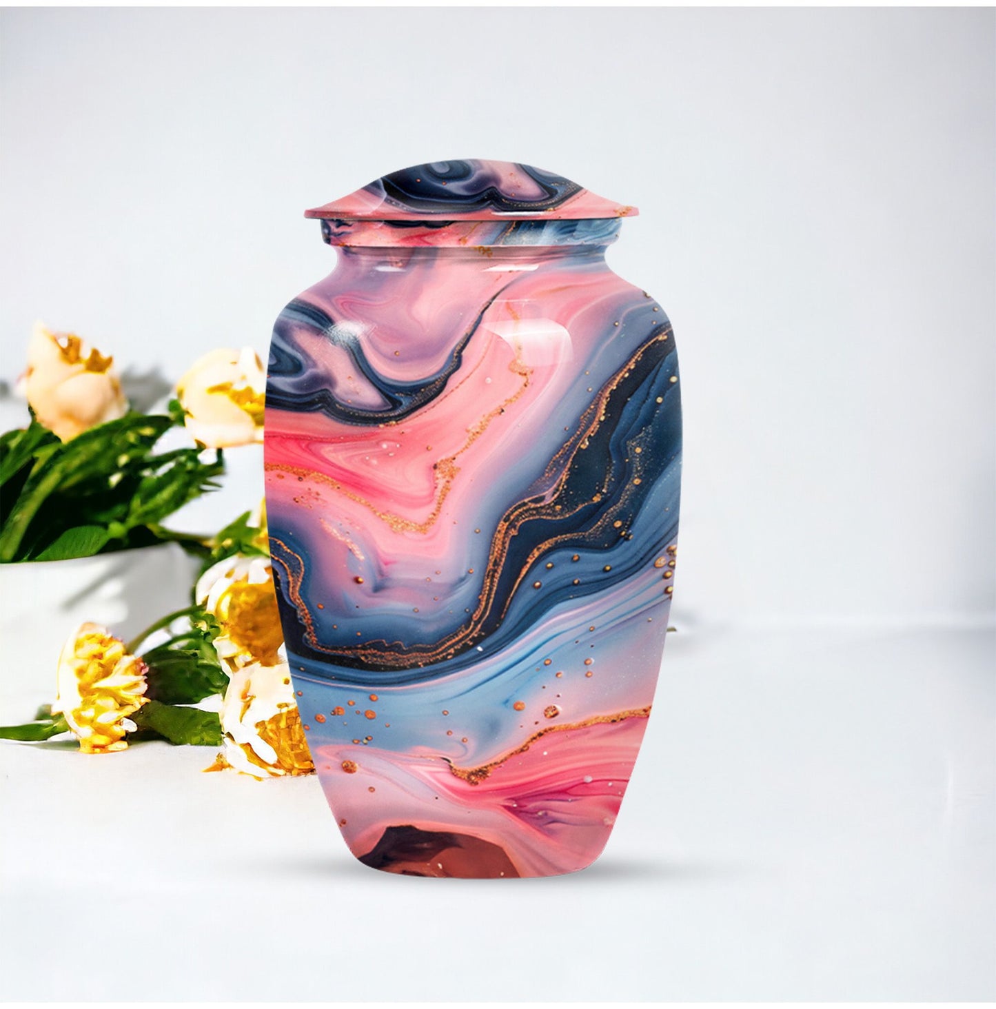 Abstract design, 10-inch Vibrant Swirl Urn