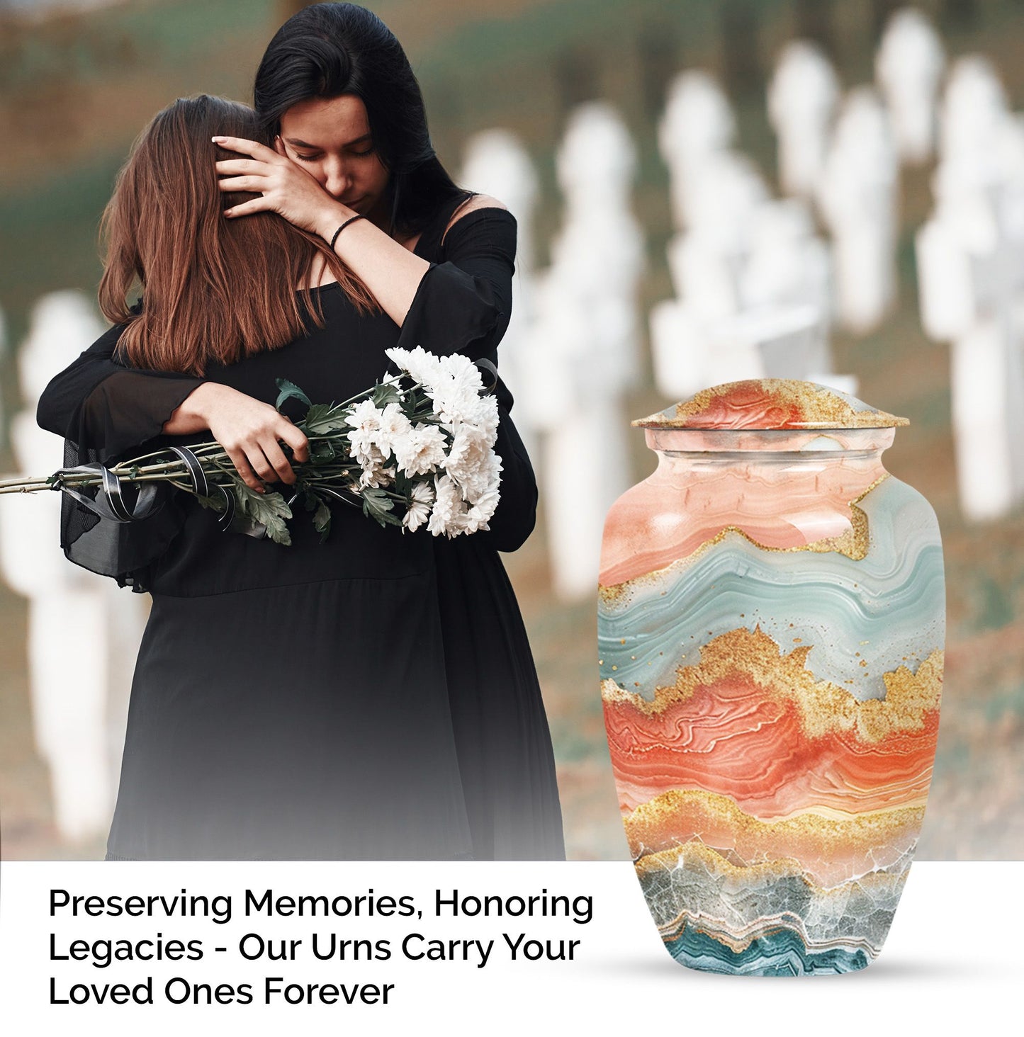 Classic 10-inch Vibrant Swirl Urn.