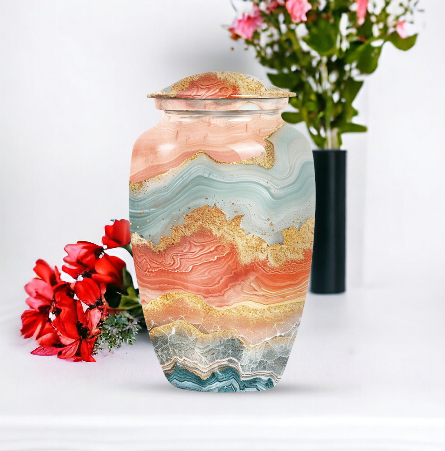 Classic 10-inch Vibrant Swirl Urn.