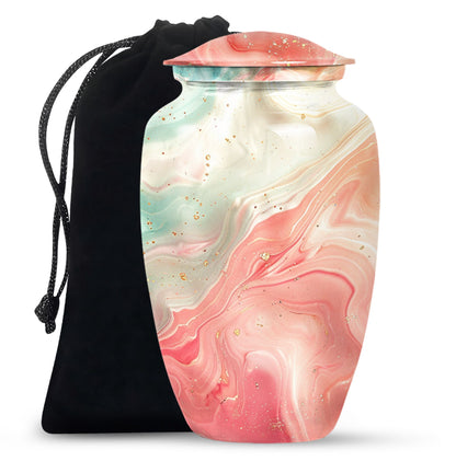 Vibrant Swirl Urn, classic design funeral urn, personalized