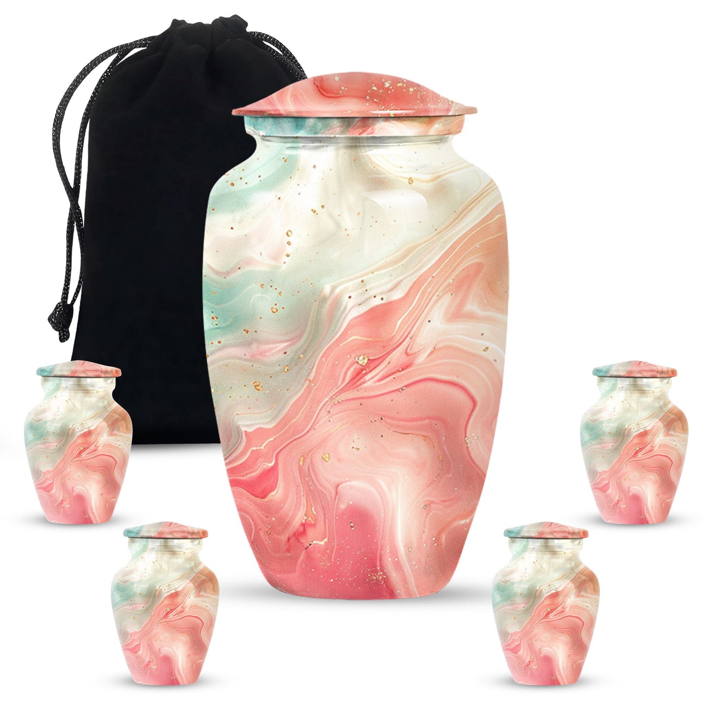 Vibrant Swirl Urn, classic design funeral urn, personalized