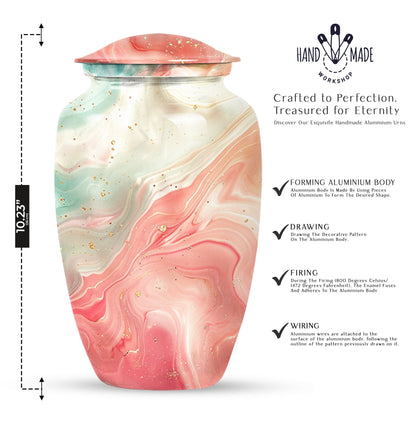 Vibrant Swirl Urn, classic design funeral urn, personalized