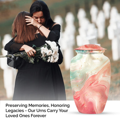 Vibrant Swirl Urn, classic design funeral urn, personalized