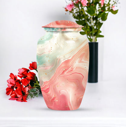 Vibrant Swirl Urn, classic design funeral urn, personalized