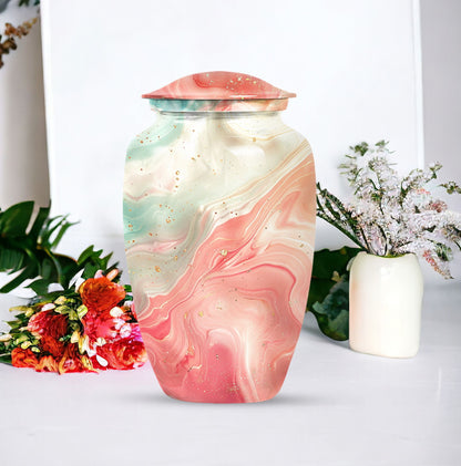 Vibrant Swirl Urn, classic design funeral urn, personalized