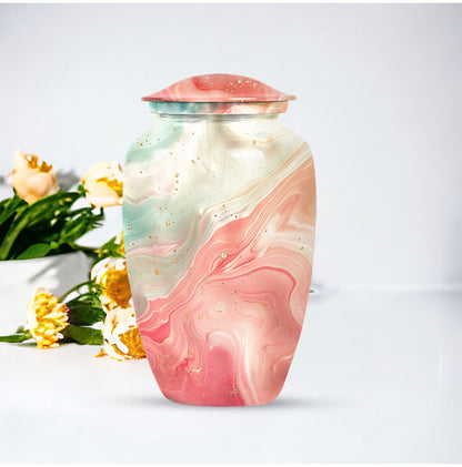 Vibrant Swirl Urn, classic design funeral urn, personalized
