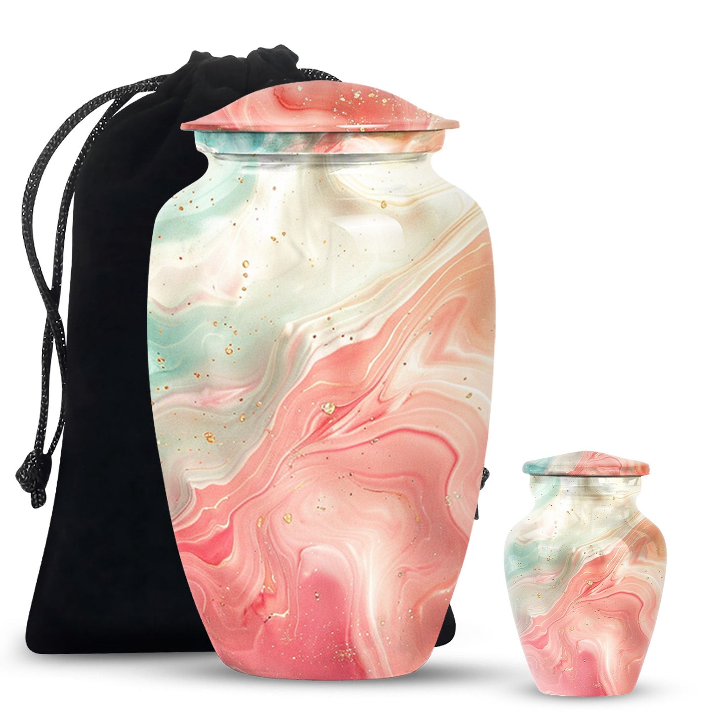 Vibrant Swirl Urn, classic design funeral urn, personalized