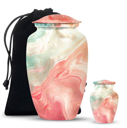 Vibrant Swirl Urn, classic design funeral urn, personalized