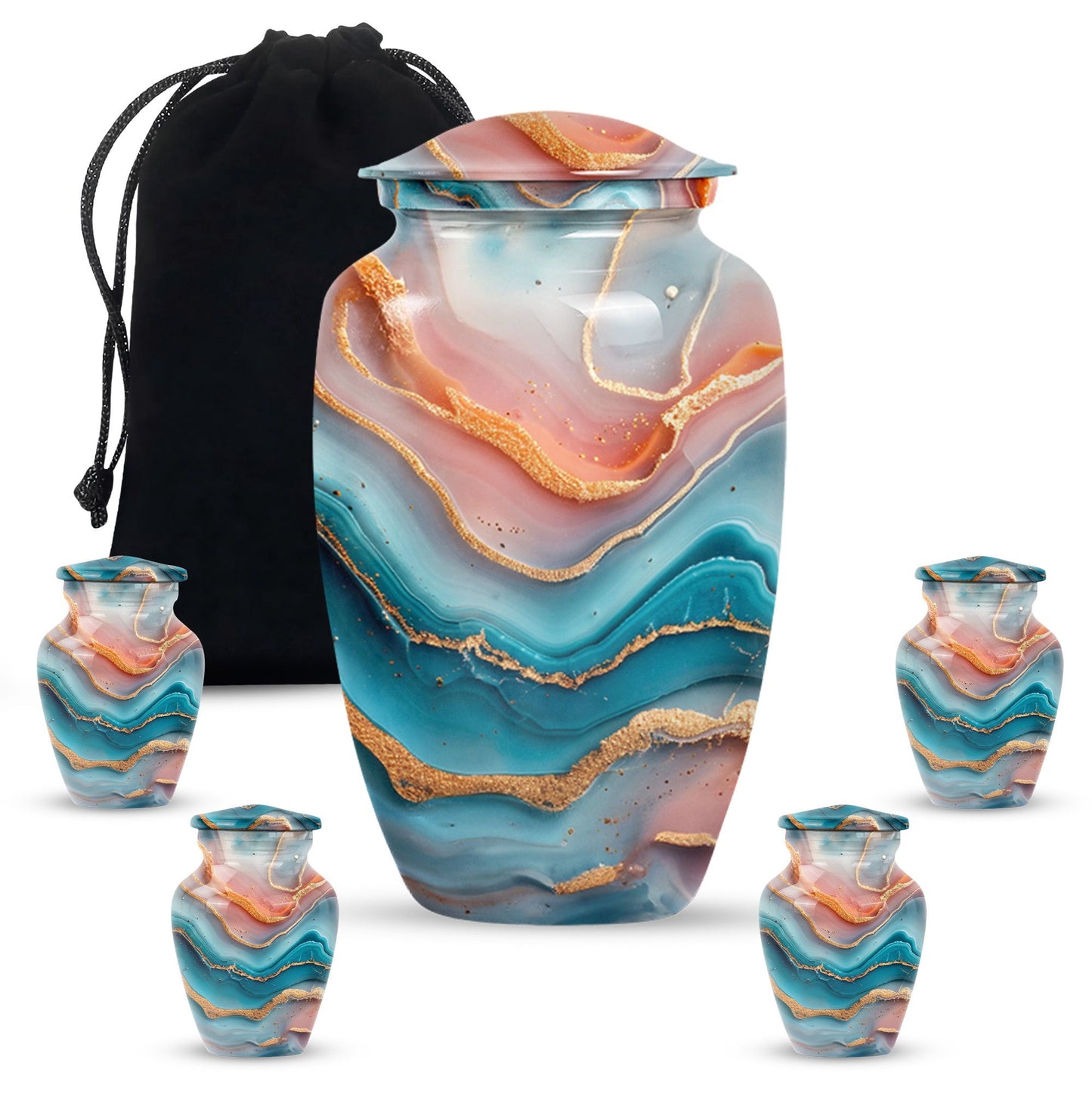 Vibrant Swirl Urn for adult ashes