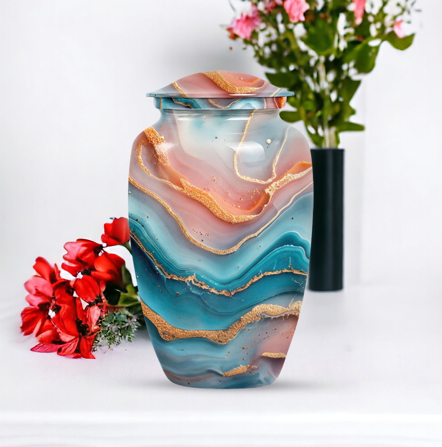 Vibrant Swirl Urn for adult ashes