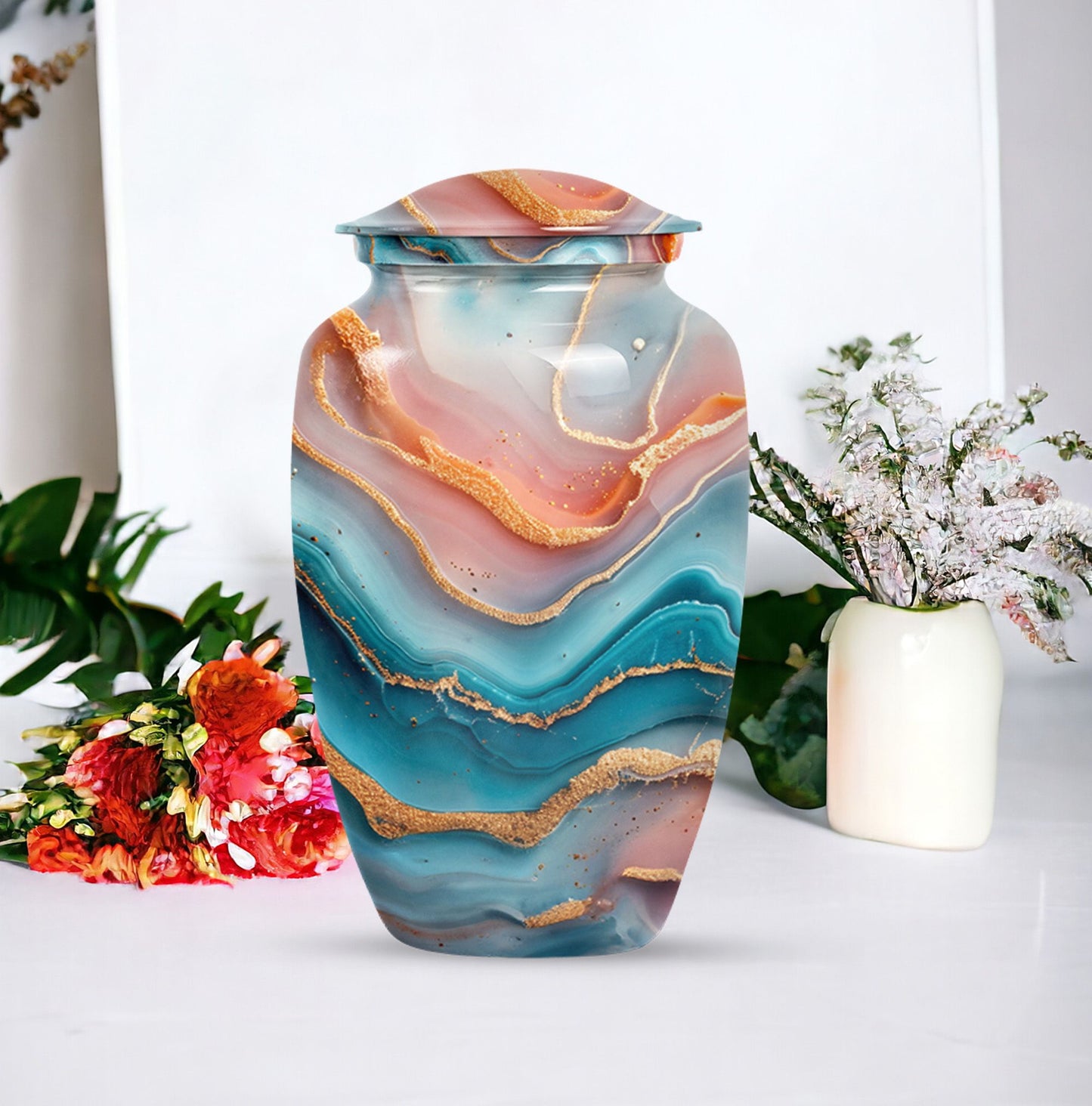 Vibrant Swirl Urn for adult ashes