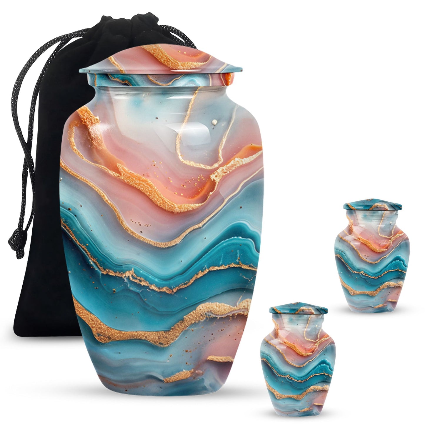 Vibrant Swirl Urn for adult ashes