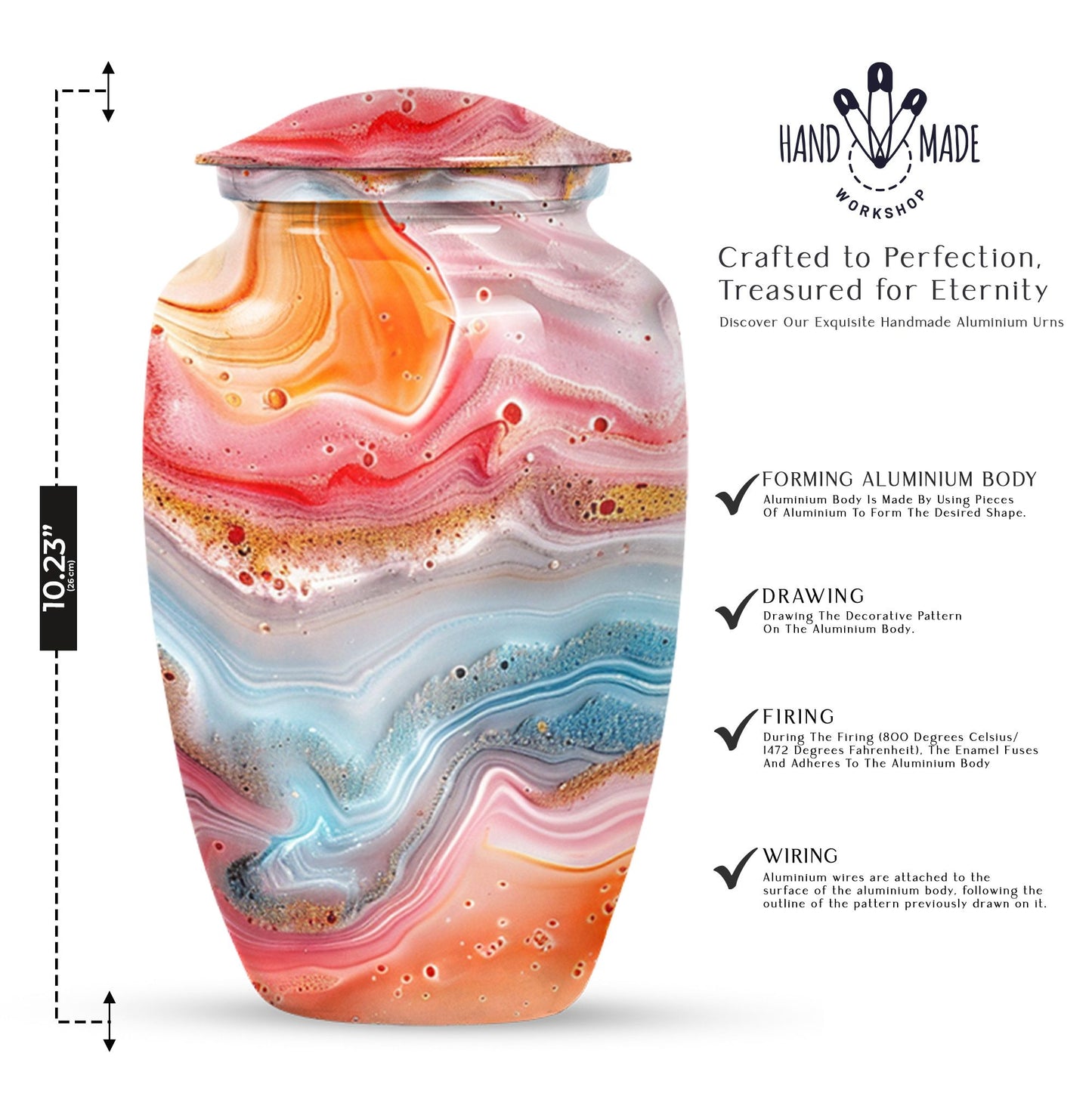 vibrant swirl cremation urn