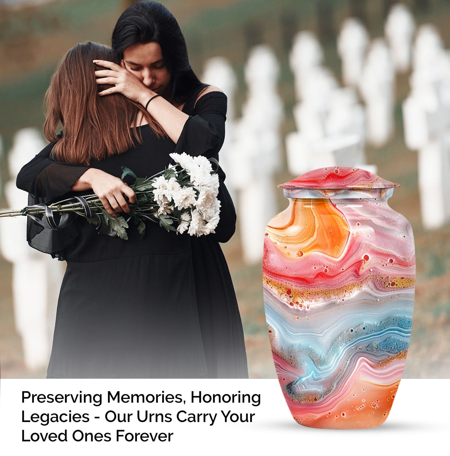 vibrant swirl cremation urn