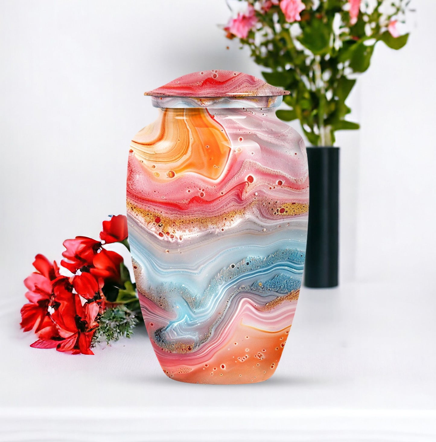 vibrant swirl cremation urn