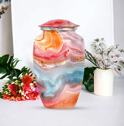 vibrant swirl cremation urn
