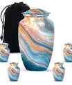 Vibrant Swirl Urn, 10-inch aluminium artistic cremation urn with capacity for 200 cubic inches of ashes