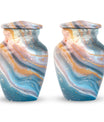 Vibrant Swirl Urn, 10-inch aluminium artistic cremation urn with capacity for 200 cubic inches of ashes