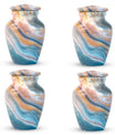 Vibrant Swirl Urn, 10-inch aluminium artistic cremation urn with capacity for 200 cubic inches of ashes