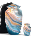 Vibrant Swirl Urn, 10-inch aluminium artistic cremation urn with capacity for 200 cubic inches of ashes