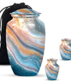 Vibrant Swirl Urn, 10-inch aluminium artistic cremation urn with capacity for 200 cubic inches of ashes
