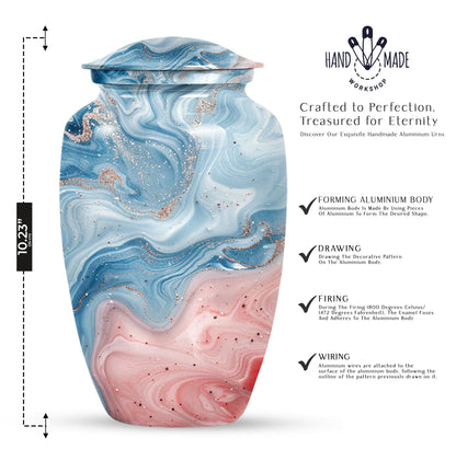 abstract memorial forever urn, adult human ashes