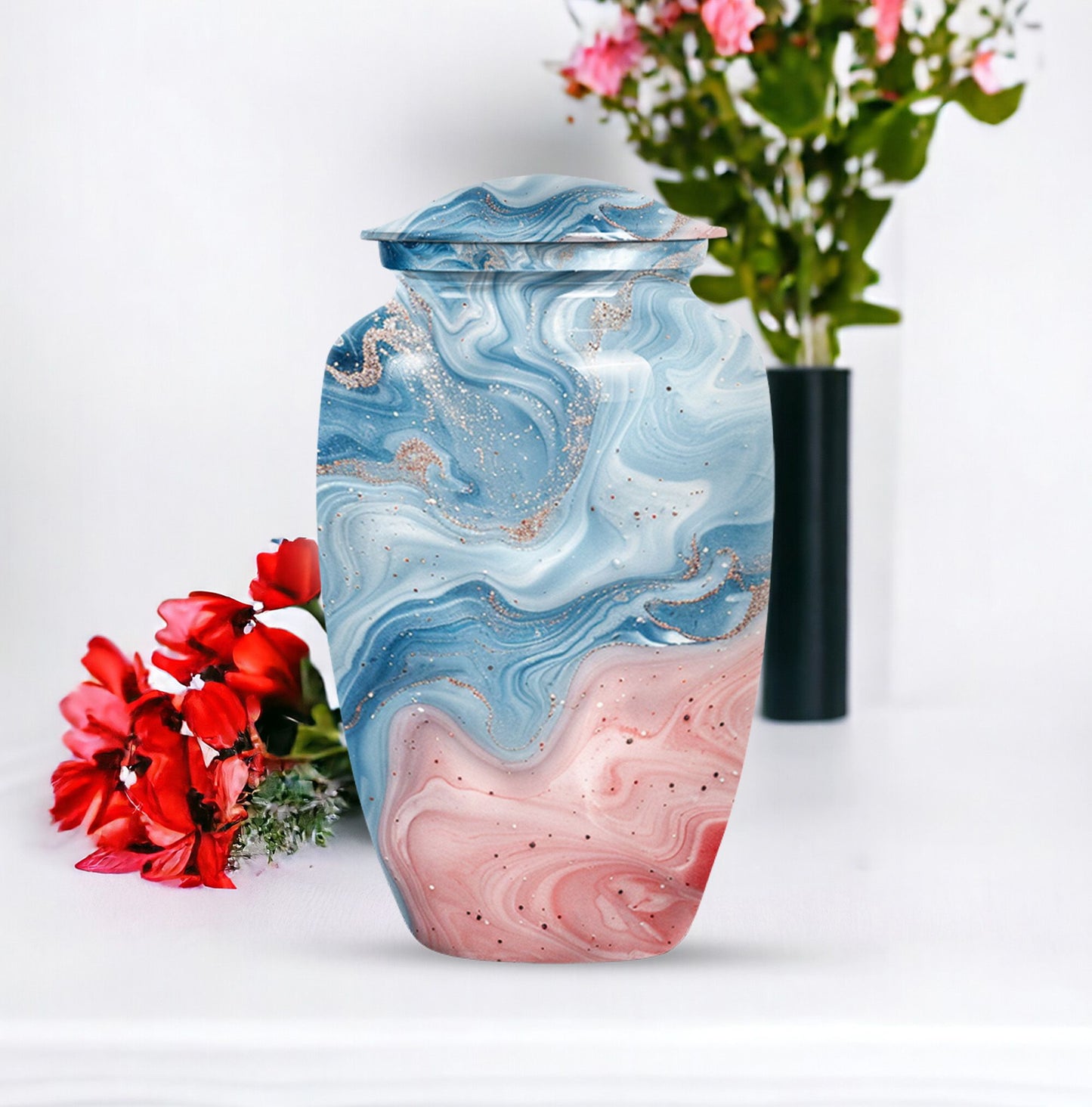 abstract memorial forever urn, adult human ashes