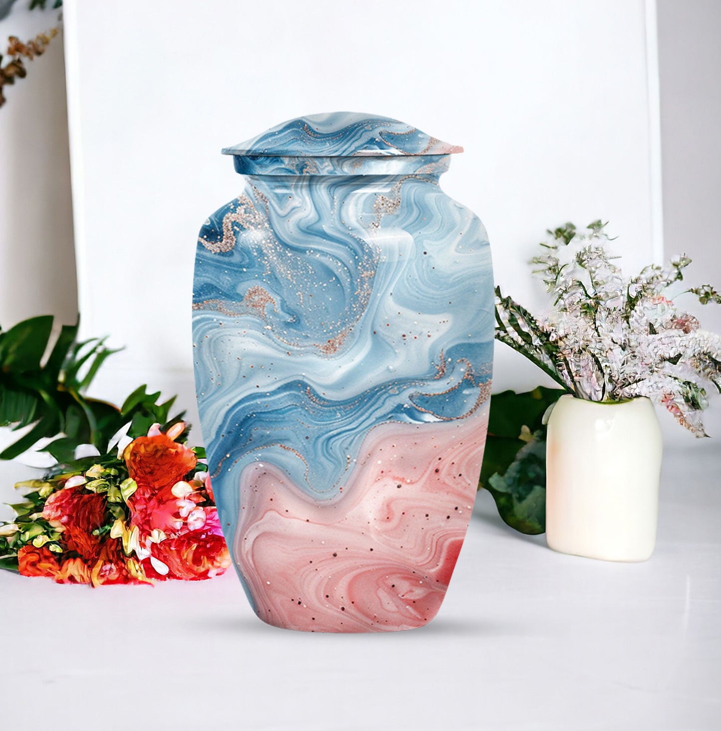 abstract memorial forever urn, adult human ashes