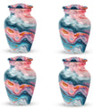 10-inch abstract aluminum cremation urn for dad, with personalization options.