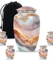 Classic abstract aluminium urn for burial and cremation