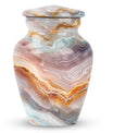 Classic abstract aluminium urn for burial and cremation