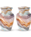 Classic abstract aluminium urn for burial and cremation