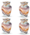 Classic abstract aluminium urn for burial and cremation