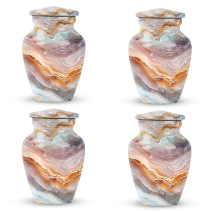 Classic abstract aluminium urn for burial and cremation