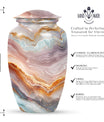 Classic abstract aluminium urn for burial and cremation